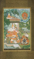 Inconnu, sino-tibétain - Acarya Bhavaviveka convertit un non-croyant au bouddhisme